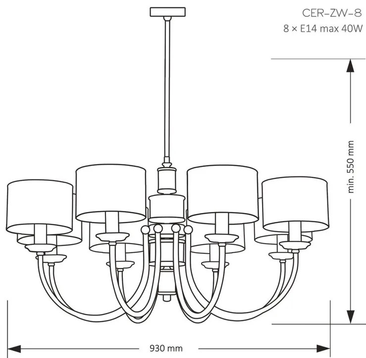 Candelabru 8 brate elegant design modern Cero