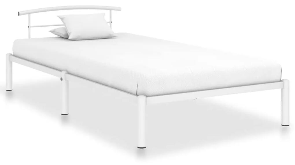 284651 vidaXL Cadru de pat, alb, 100 x 200 cm, metal