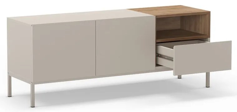 Comodă TV crem 140x55 cm Cailin – Marckeric