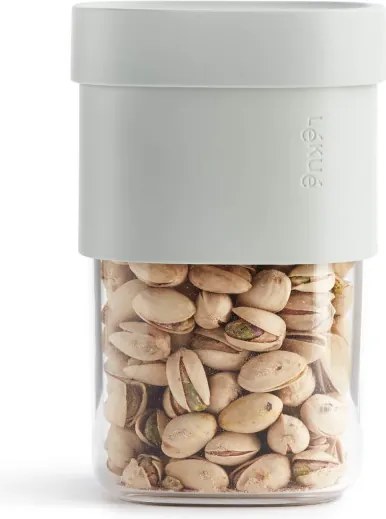 Recipient depozitare cu atasament pentru suplimentar Lekue Green 1010217, 600-850 ml, -15/+80 °C, Polipropilena, Verde Pal