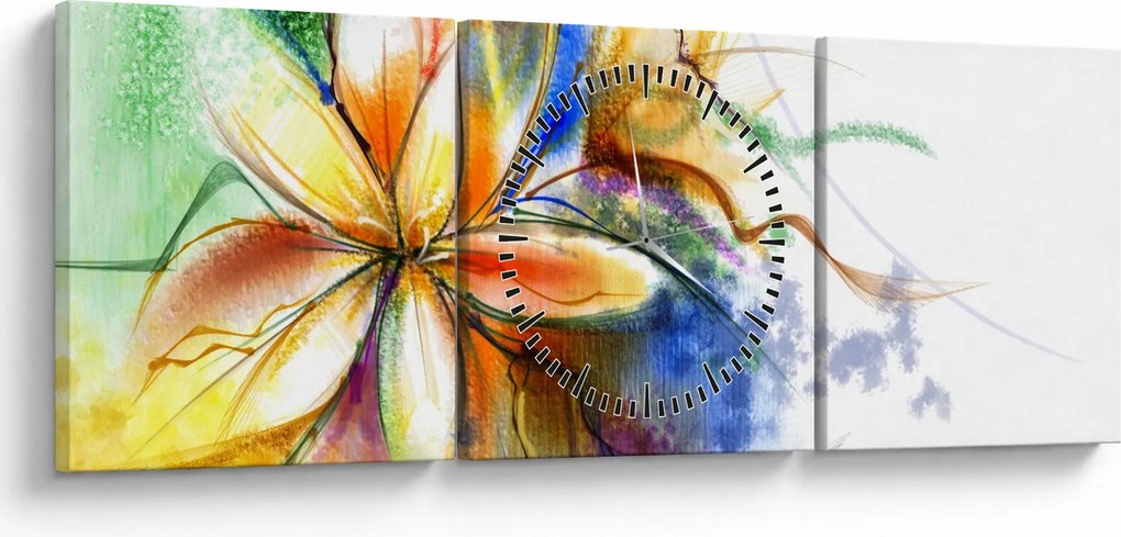 Tablou - Floare (cu ceas) (90x30 cm)