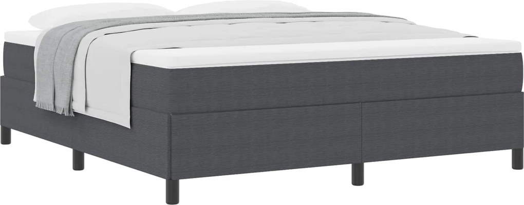 vidaXL Pat cu arcuri Gri închis 180 x 200 cm Țesătură din corduroy