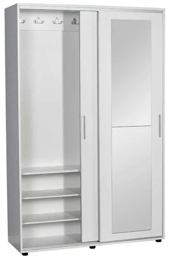 Pantofar cu cuier Adore Porto Maxi, 2 usi cu oglinda, 12 rafturi, capacitate 32 perechi incaltaminte, 120 x 187 x 38 cm