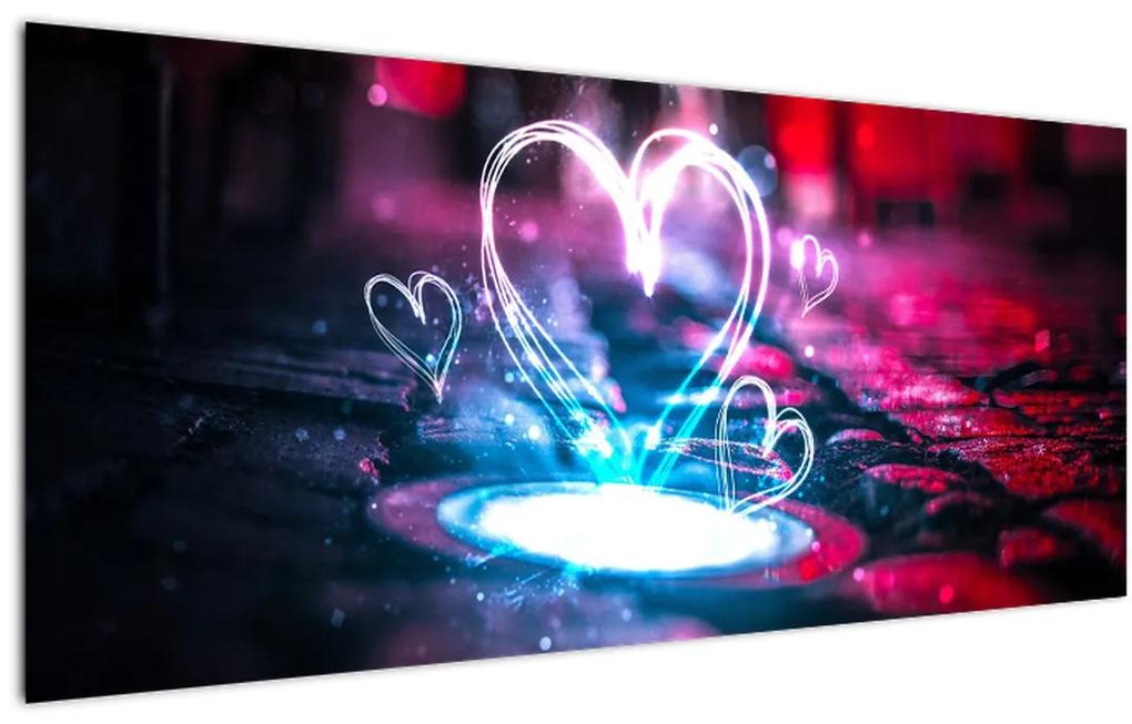 Tablou cu inima iluminată (120x50 cm), în 40 de alte dimensiuni noi