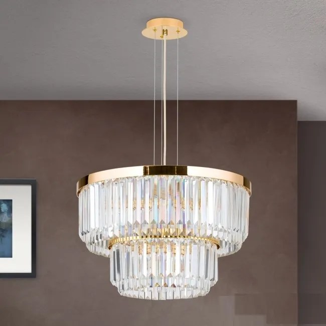 Candelabru, Lustra LED design LUX PRISM, 24K gold plated