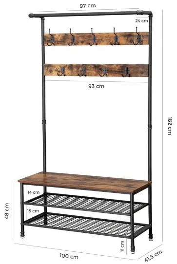 Cuier Haine Vintage Maro Rustic, 100 Cm