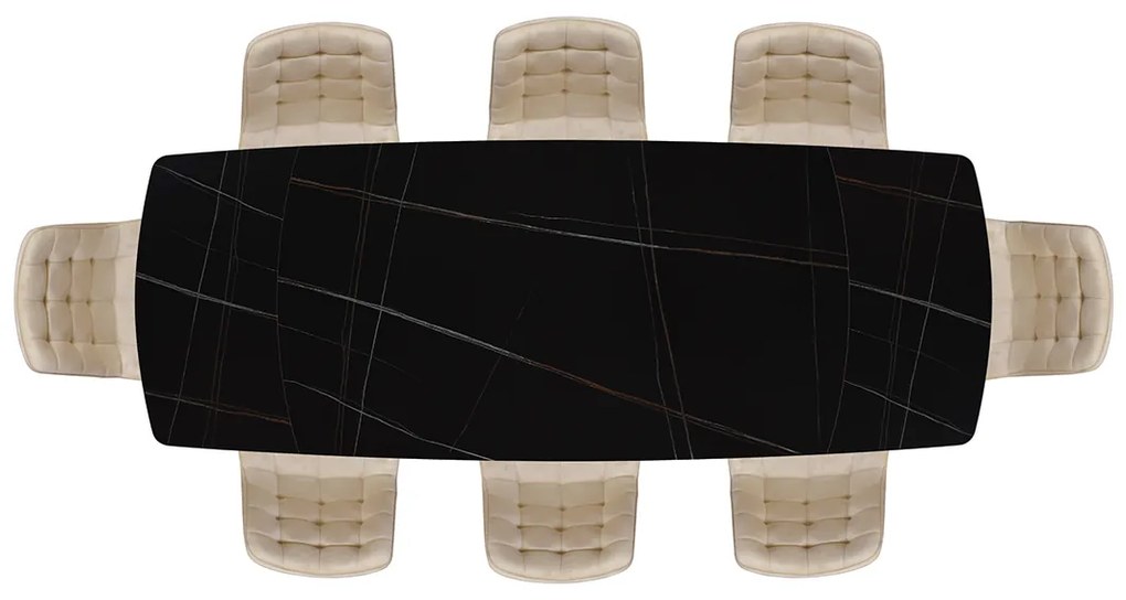 Masa ceramica extensibila Sahara Noir 140 x 90 x 75 cm