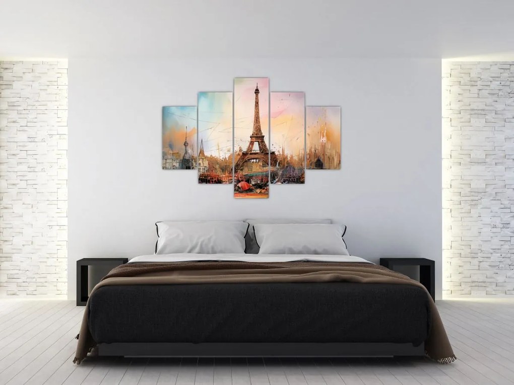 Tablou - Pictură a Turnului Eiffel (150x105 cm)