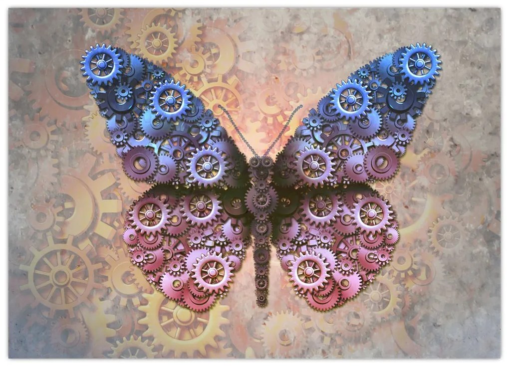 Tablou - Fluture steampunk (70x50 cm)