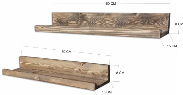 SET 2x raft de perete 8x60 cm molid