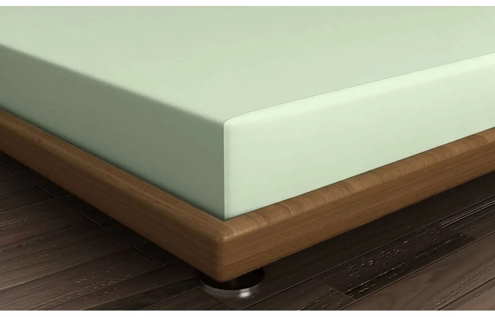 Cearceaf verde deschis din bumbac cu elastic 140x200 cm – Mijolnir