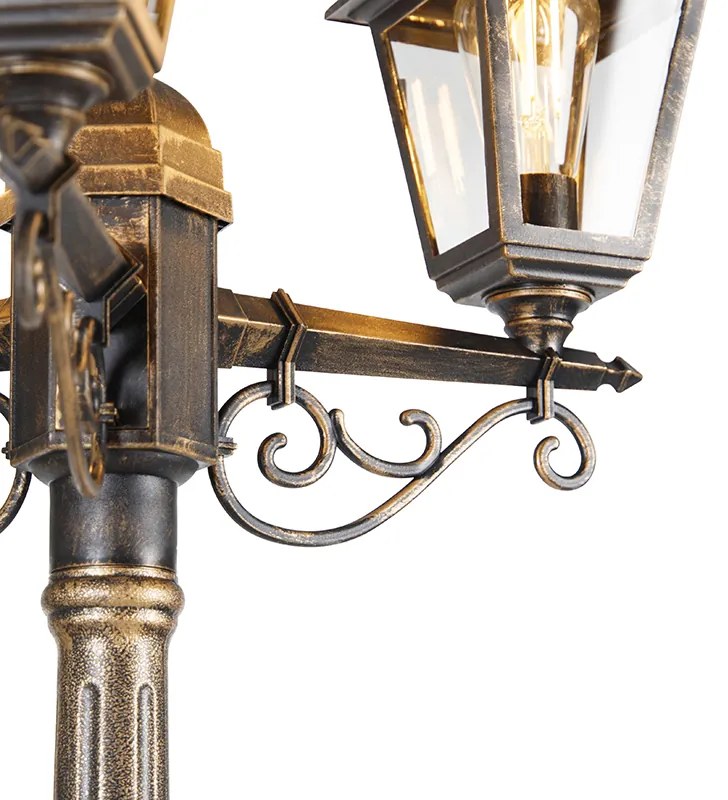 Felinar inteligent auriu antic cu 3 lumini IP44 incl. Wifi ST64 - Capital