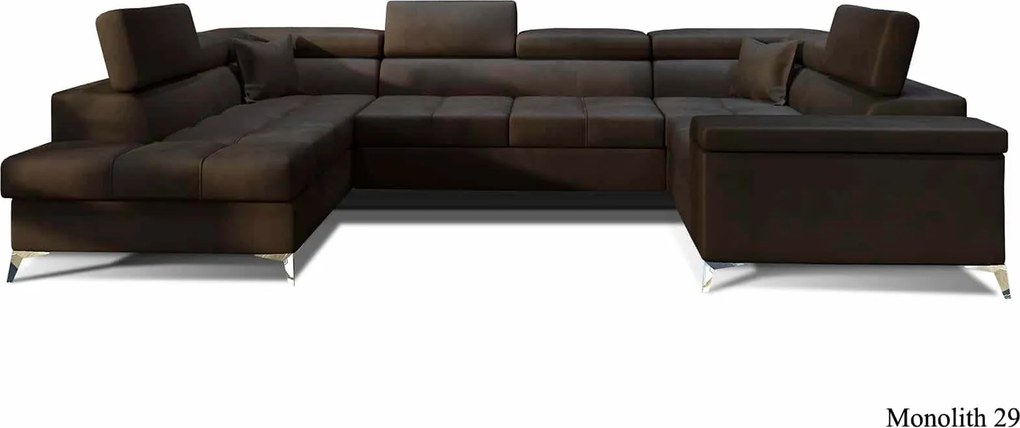 Colțar lemn masiv Formă U Extensibil Tango 350x202cm Personalizabil - Paros 06, Stânga