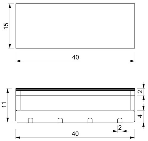 Suport de prosoape de perete cu raft 10x40 cm alb