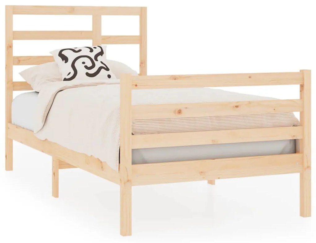 3105820 vidaXL Cadru de pat mic single, 75x190 cm, lemn masiv