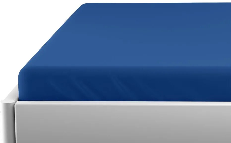 Cearsaf jersey pentru patut de copii EXCLUSIVE albastru inchis 60 x 120 cm