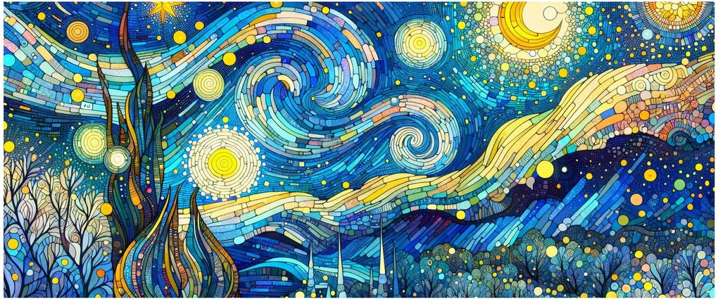 Tablou – Mozaic al nopții înstelate (120x50 cm)