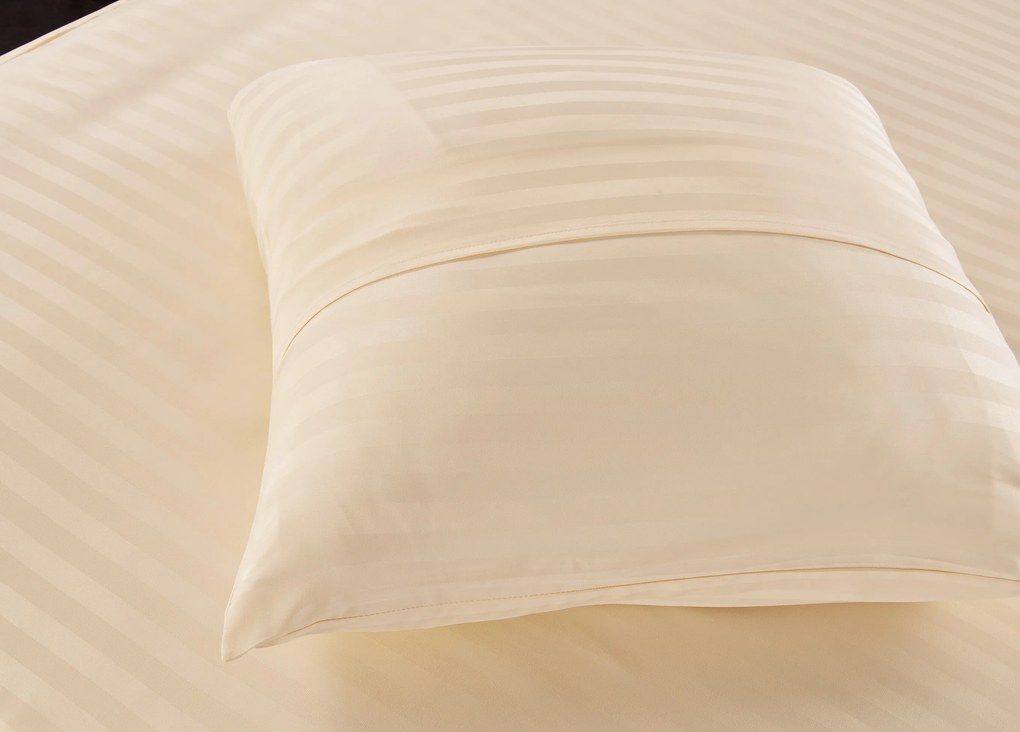 Lenjerie de pat hoteliera din microfibra JASMINE sampanie - dungi 2 cm Dimensiune lenjerie de pat: 2 buc 70 x 90 cm | 200 x 220 cm
