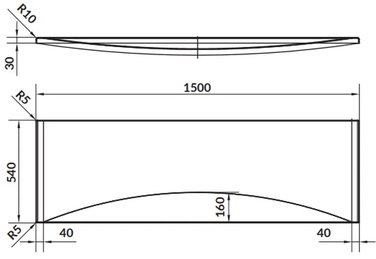 Masca frontala cada 150 cm Cersanit Virgo Intro