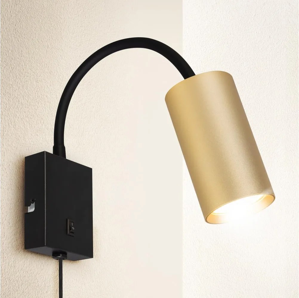 Brilagi - Lampă de perete flexibilă SELE 1xGU10/30W/230V negru/auriu