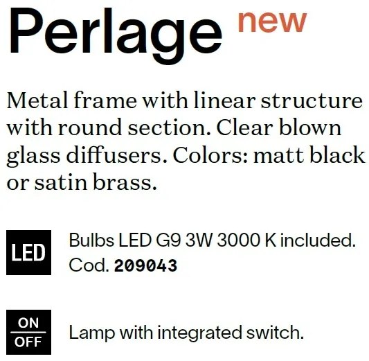 Aplica de perete moderna cu 3 surse de lumina PERLAGE AP3 NERO