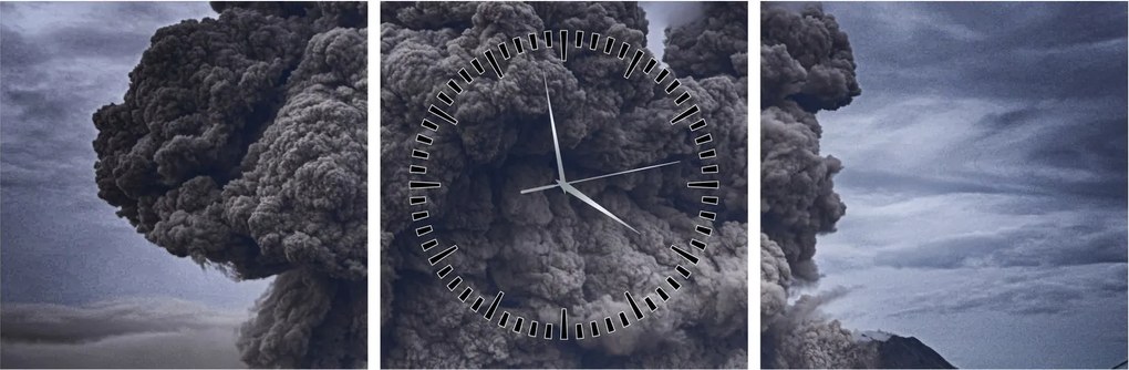Tablou - Erupție vulcanică (cu ceas) (90x30 cm)