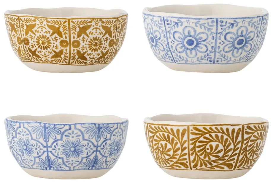 Boluri mici albastre/portocalii 4 buc. din gresie 200 ml Milton – Bloomingville