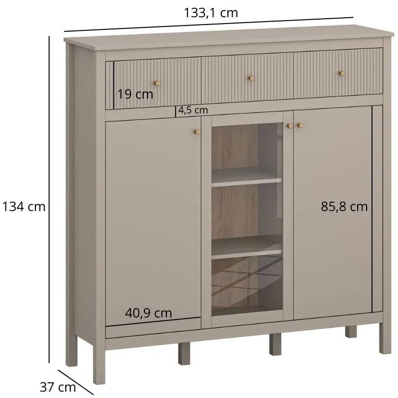 Vitrină Karankas 2 (taupe) . 1116954