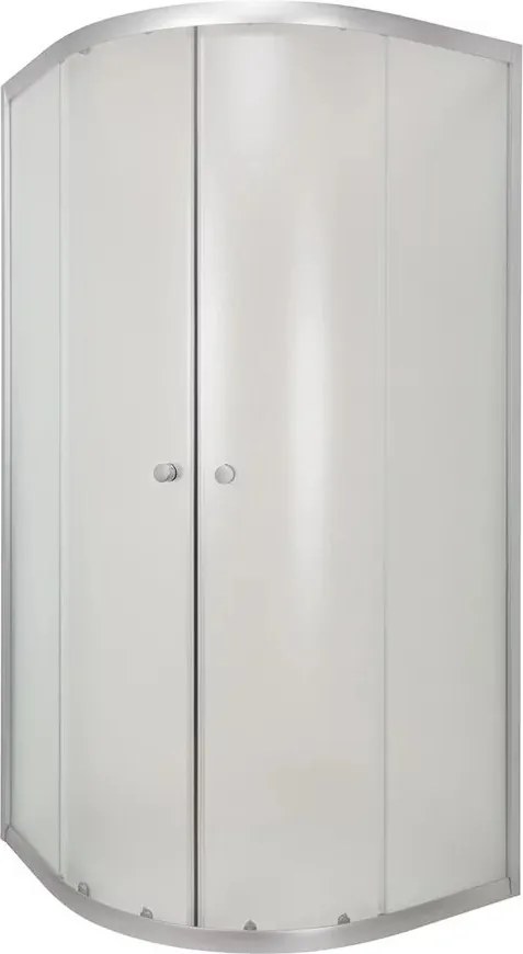 Cabina de dus semirotunda Invena Vitoria si usi culisante 80x80 crom sticla mata