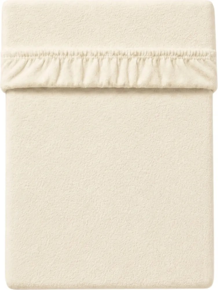 Cearsaf elastic din fleece MOLTON crem 180 x 200 cm