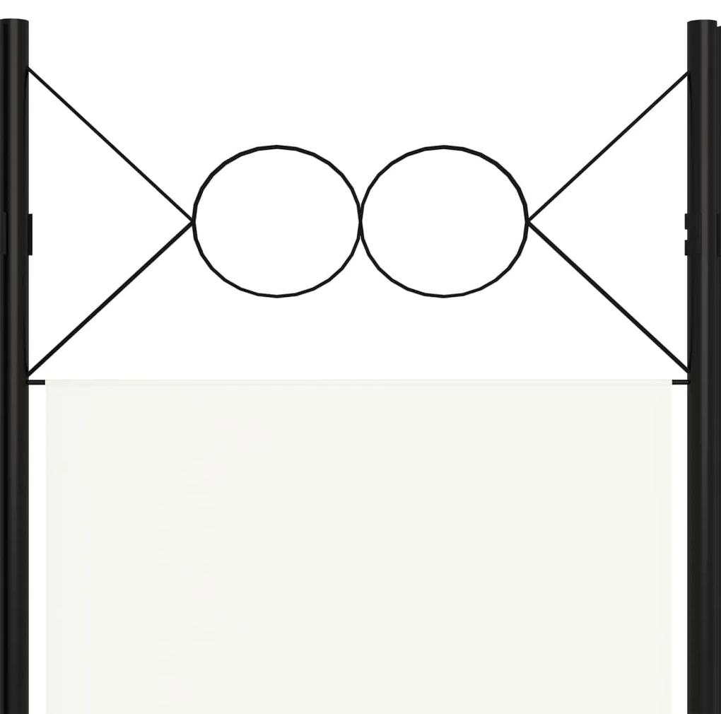 Paravan de camera cu 4 panouri, alb crem, 160x180cm Alb, 4