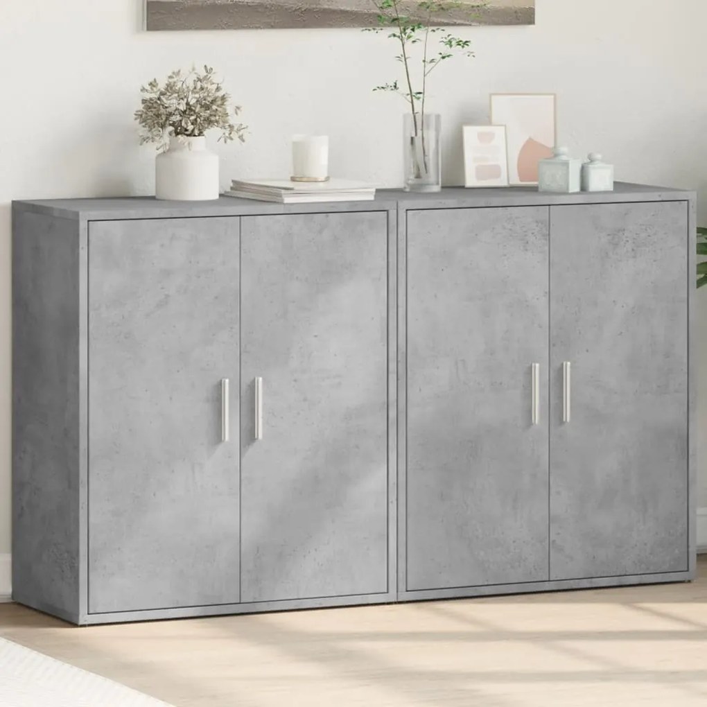 vidaXL Dulapuri, 2 buc., gri beton, 60x31x70 cm, lemn prelucrat