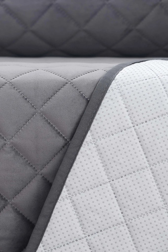 Husă de catifea pentru canapea cu trei locuri Velvet gri gri-inchis 160x50 cm