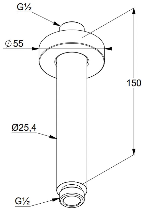 Brat dus vertical negru mat Kludi A-QA 6651539-00 Negru mat