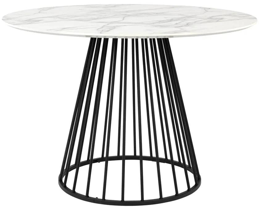 Masă de dining rotundă cu blat cu aspect de marmură ø 110 cm Floris – White Label