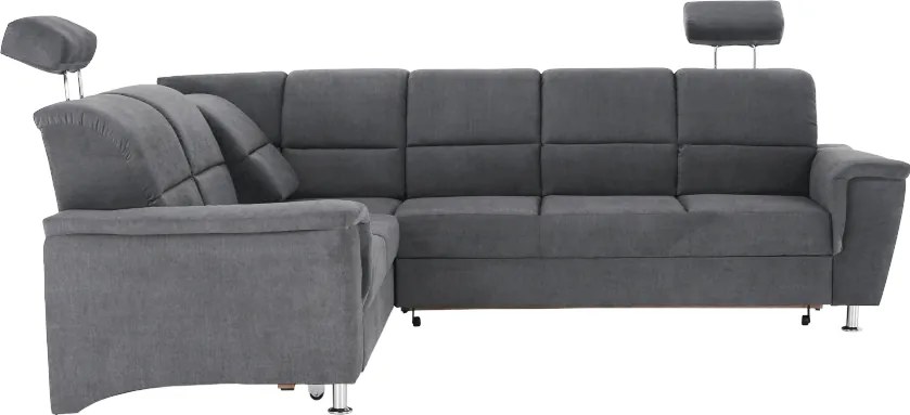 Colţar extensibil, material textil gri, model stânga, SANTIAGO