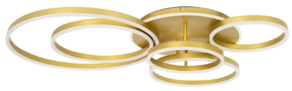Plafoniera LED cu Telecomanda, Design Geormetric, RINGS 6 auriu