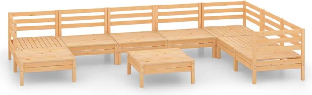 vidaXL Set mobilier de grădină, 9 piese, lemn masiv de pin