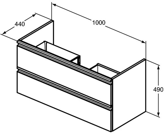 Dulap suspendat pentru lavoar Ideal Standard Tesi mdf alb 100 cm