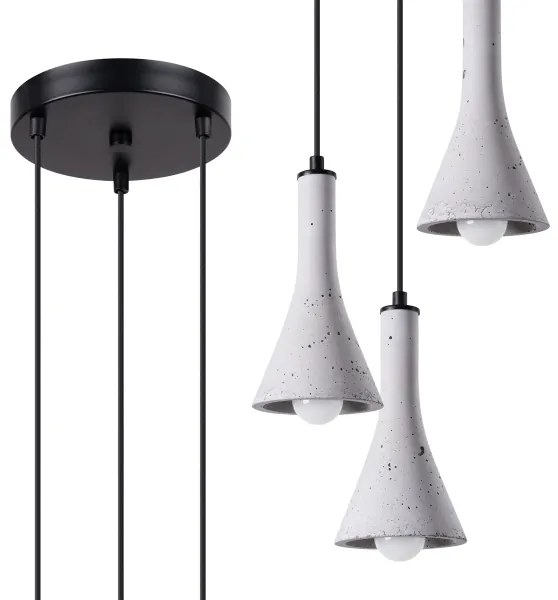 Lustră pe cablu Sollux SL.1226 REA 3xE14/12W/230V beton