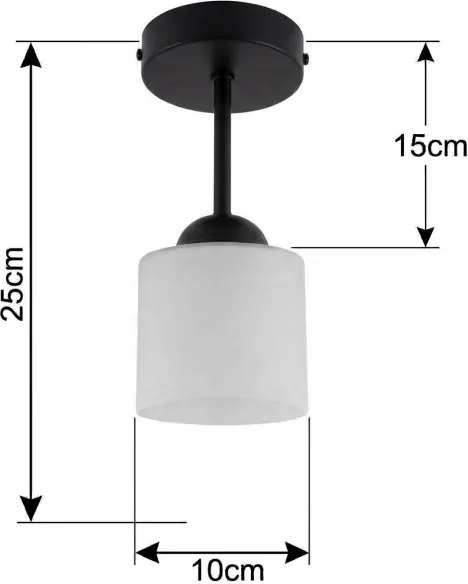 BRILAGI - LED Lustră aplicată RETRO GLASS 1xE27/60W/230V Ø 10 cm negru/alb