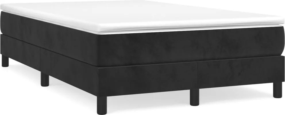 vidaXL Pat box spring cu saltea, negru, 120x200 cm, catifea