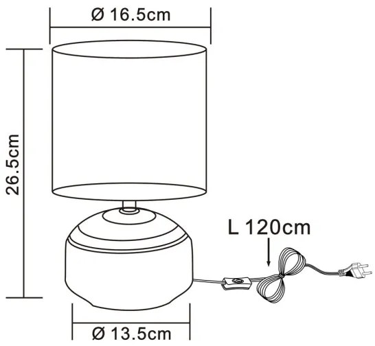 Lampă de masă IGA 1xE14/40W/230V gri/ceramică Globo 21624