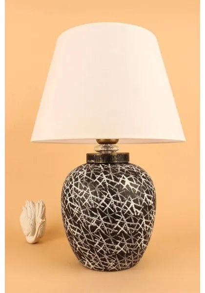 Lampă de masă RAMZES 1xE27/40W/230V, alb/negru