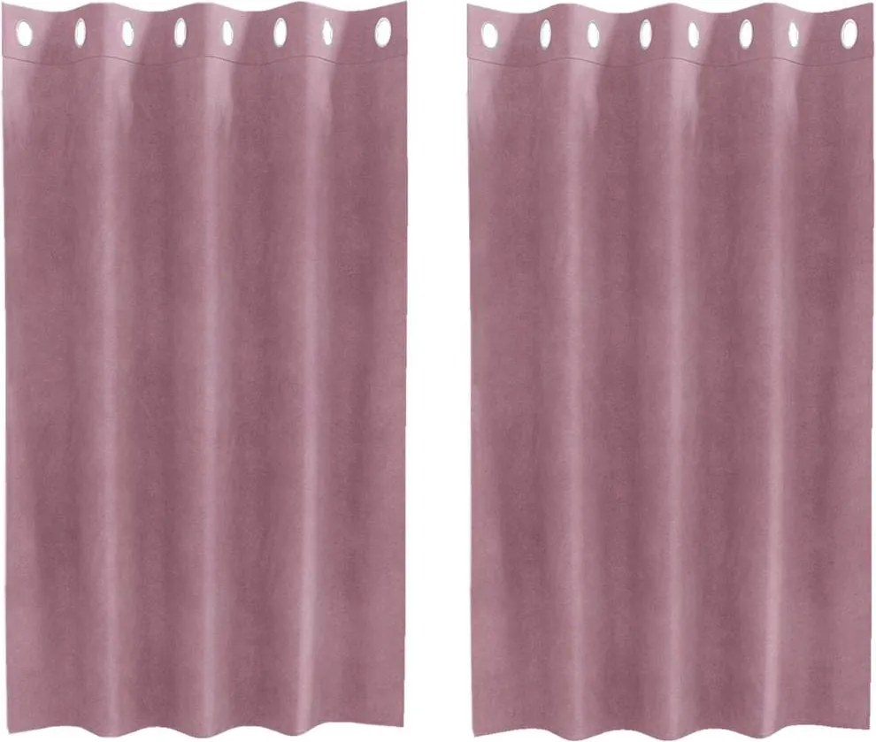 vidaXL Perdele opace 2 pcs Roz închis 140 x 140 cm Catifea