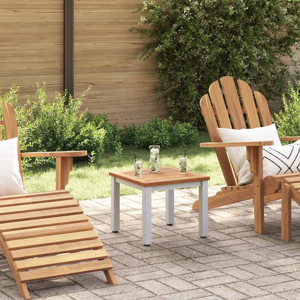 vidaXL Mese de exterior Natural și gri 45 x 45 x 38 cm