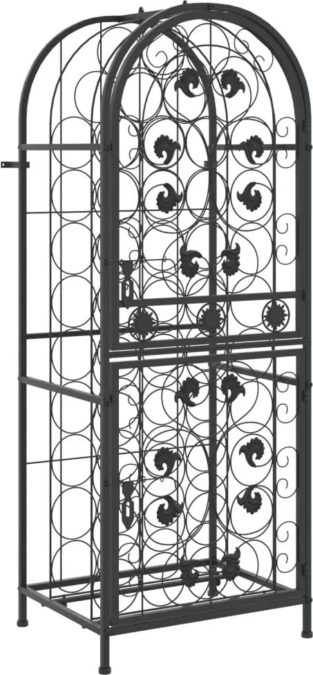 vidaXL Suport sticle vin 41 de sticle, negru 45x36x120 cm fier forjat