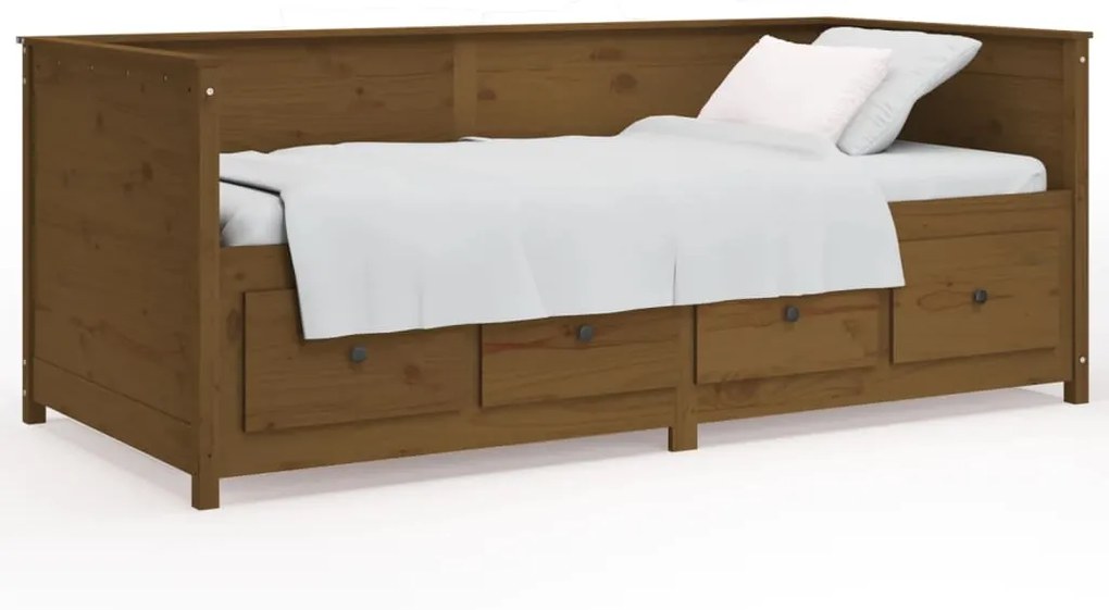 820909 vidaXL Pat de zi, maro miere, 80x200 cm, lemn masiv de pin