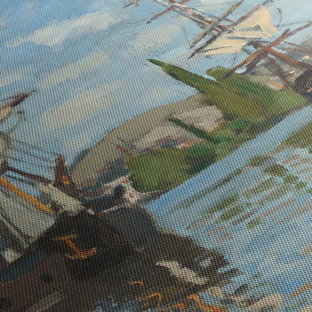 Tablou - Claude Monet, Ships Riding on the Seine at Rouen, reproducere (90x60 cm)