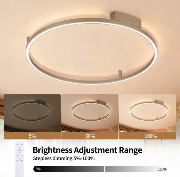 Brilagi - Corp de iluminat LED dimabil PORTOFINO LED/60W/230V Ø 80 cm bej + telecomandă